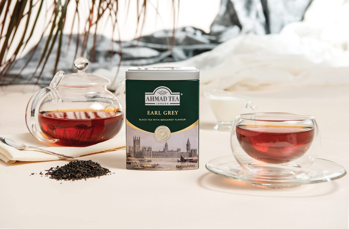 Ahmad Tea Earl Grey Caddy, 3.5-Ounce Tins (Pack of 6), 100g Caddy, Model 628