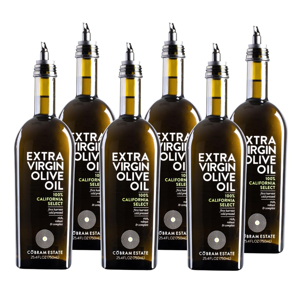 Cobram Estate Extra Virgin Olive Oil, First Cold Pressed, Non-GMO, Keto Friendly, 750 ml (Pack of 6), Fruity & Balanced