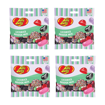 Jelly Belly Licorice Bridge Mix - Gift Pack of 4, 3 oz. Bags by Lyzas Sweets & Treats