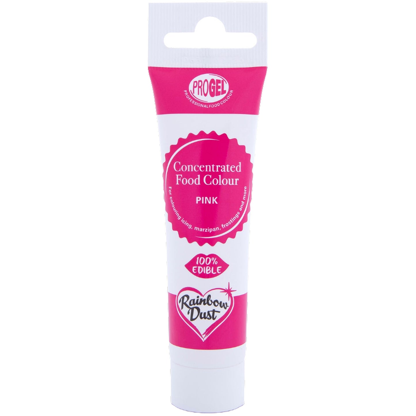 Rainbow Dust Progel® Concentrated Food Colour, Pink Colouring Gel For Baking And Cake Decorating, 25G Tube