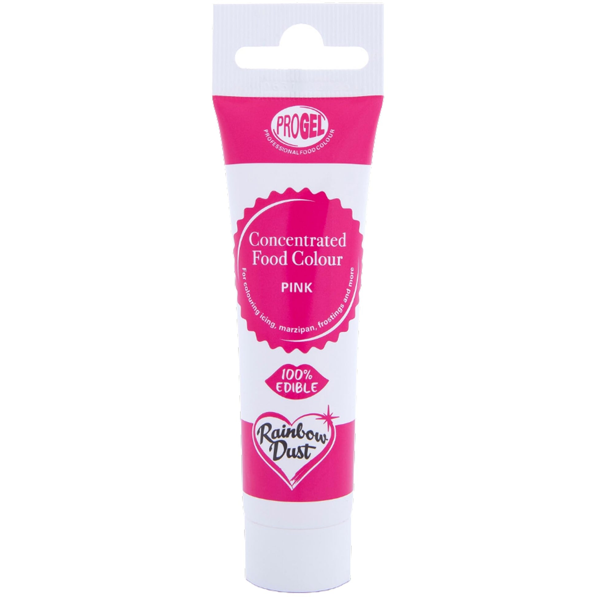 Rainbow Dust Progel® Concentrated Food Colour, Pink Colouring Gel For Baking And Cake Decorating, 25G Tube