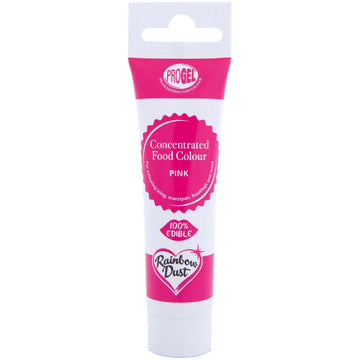 Rainbow Dust Progel® Concentrated Food Colour, Pink Colouring Gel For Baking And Cake Decorating, 25G Tube