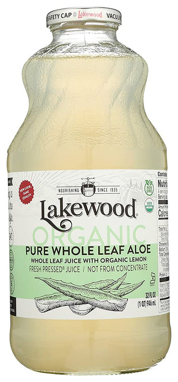 Lakewood Organic Pure Whole Leaf Aloe, 32 Ounce (Pack Of 6)