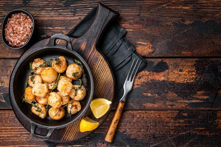 New York Steak & Seafood Jumbo Scallops - Frozen Sea Scallops - Wild Caught Fresh Dry Scallops Without Water Added (2 Lbs. Scall