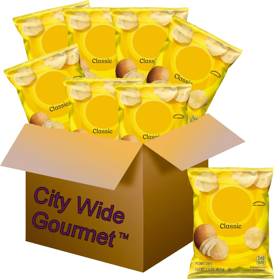 Original Salted Potato Chips, 1.5 ounce (Pack of 8) Bundled by CITY WIDE GOURMET