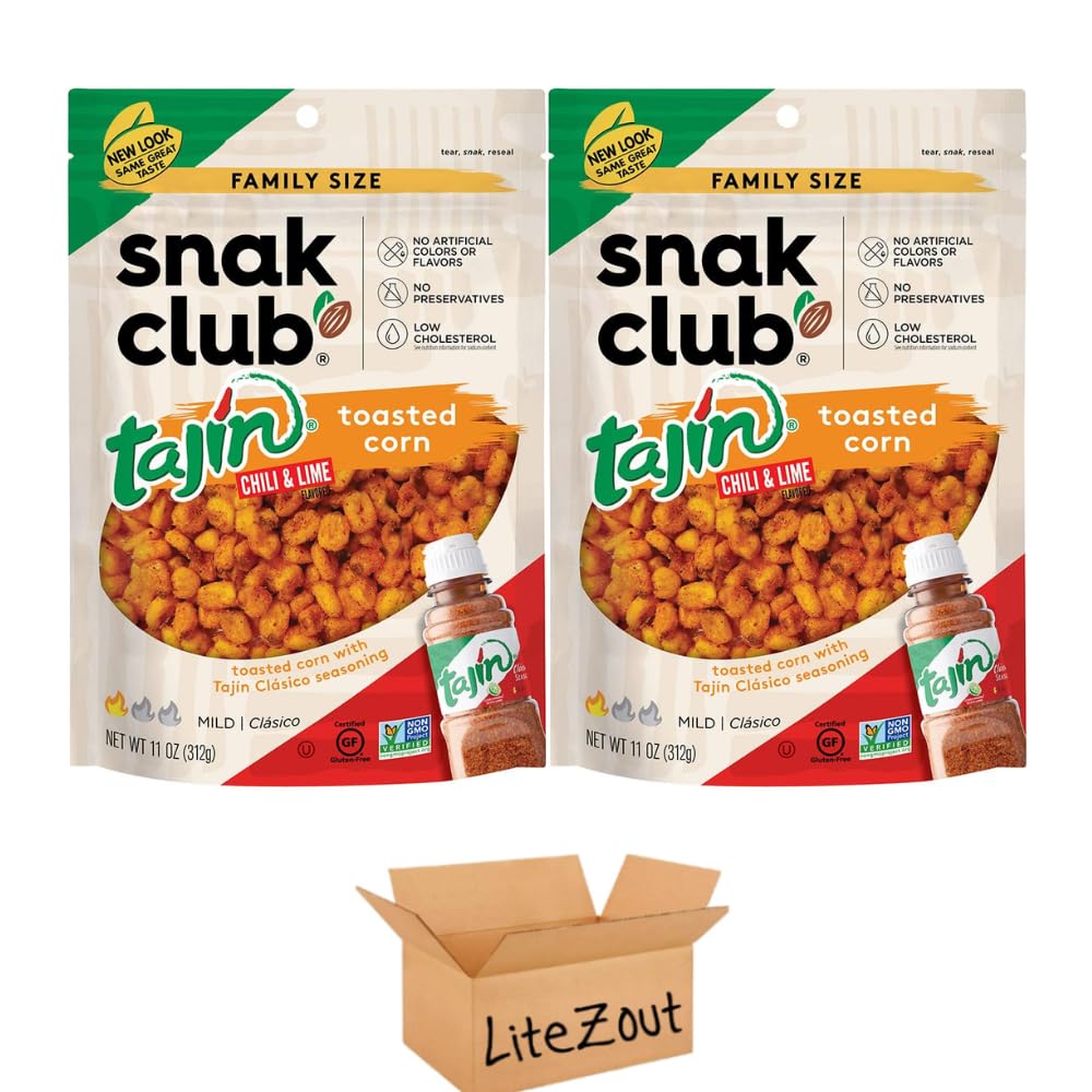 Tajin Seasoned Toasted Corn, Resealable Bag, 11oz, (2 pack), by Litezout
