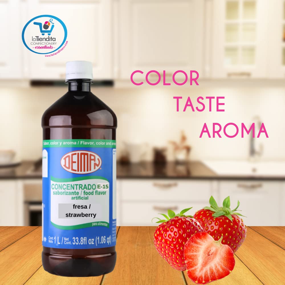 Deiman Artificial Food Flavoring Strawberry Concentrate, 33.8 fl oz