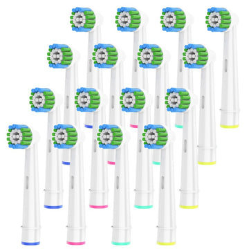 16 Count Replacement Brush Heads Compatible With Braun Oral B Electric Toothbrush, Deep And Precise Cleaning.