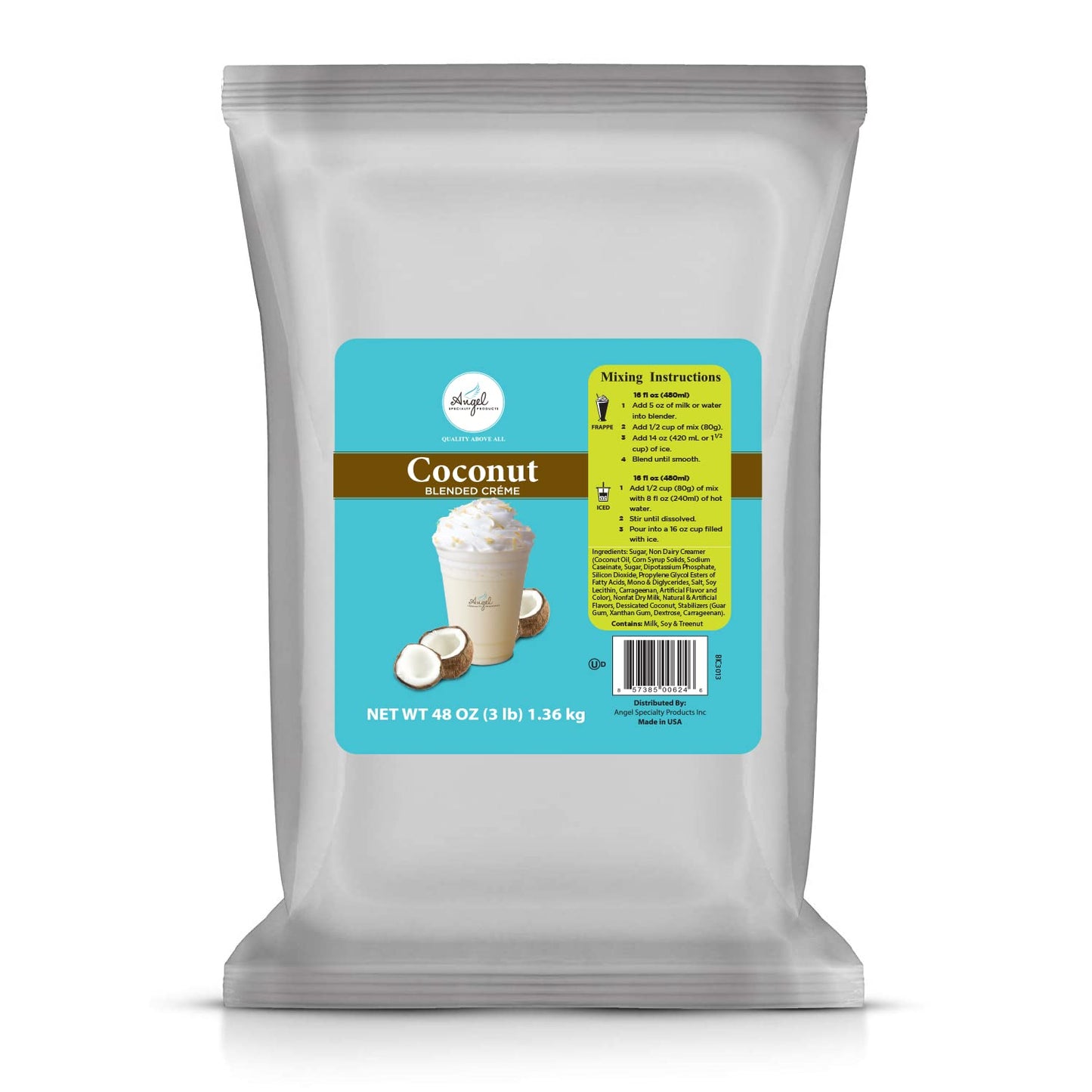 Coconut Blended Crème Mix By Angel Specialty Products [3 Lb]