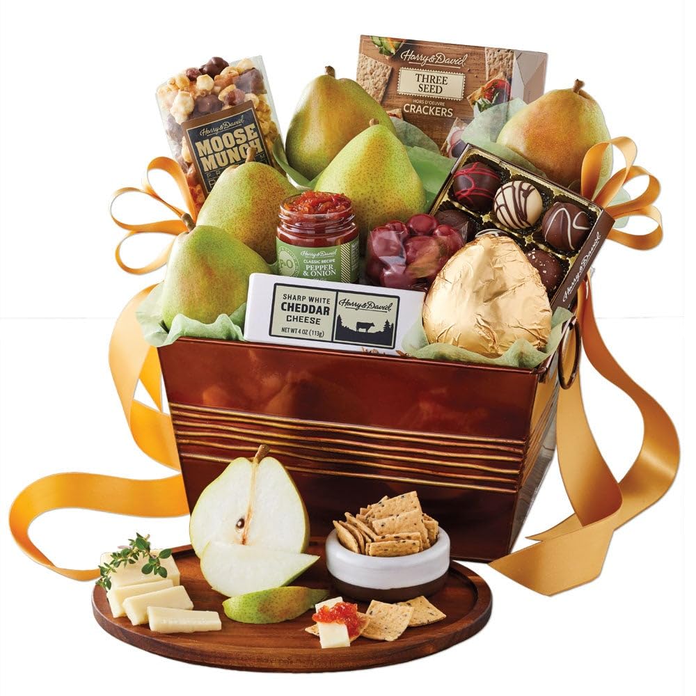 Harry & David Favorites Pear, Popcorn And Relish Gift Basket - Classic, Gift Basket With Popcorn, Popcorn And Relish Gift Basket