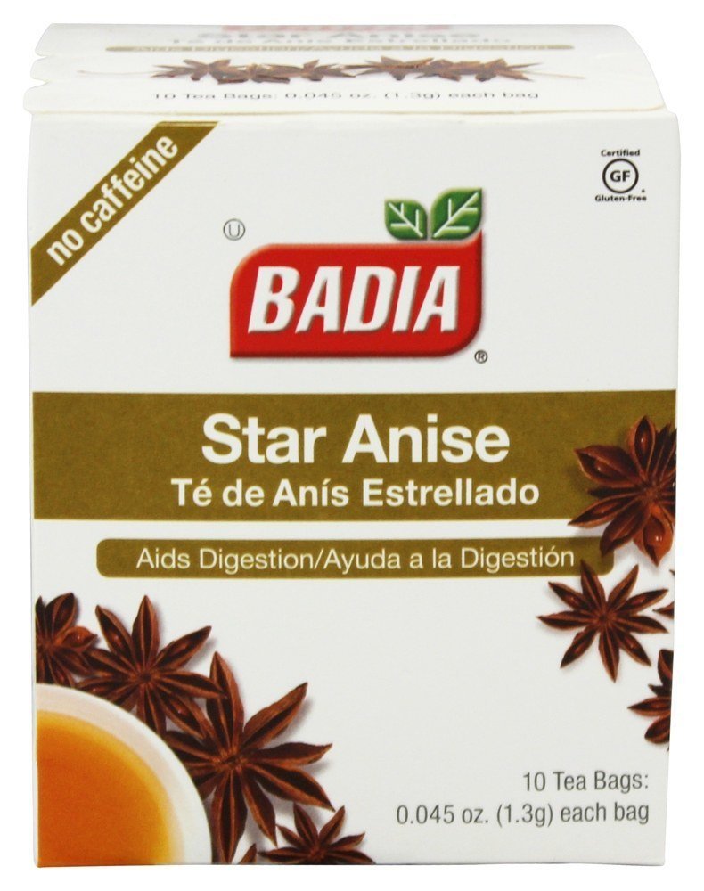 Badia Star Anise Tea - Caffeine Free, 10 Tea Bags, 10 Count