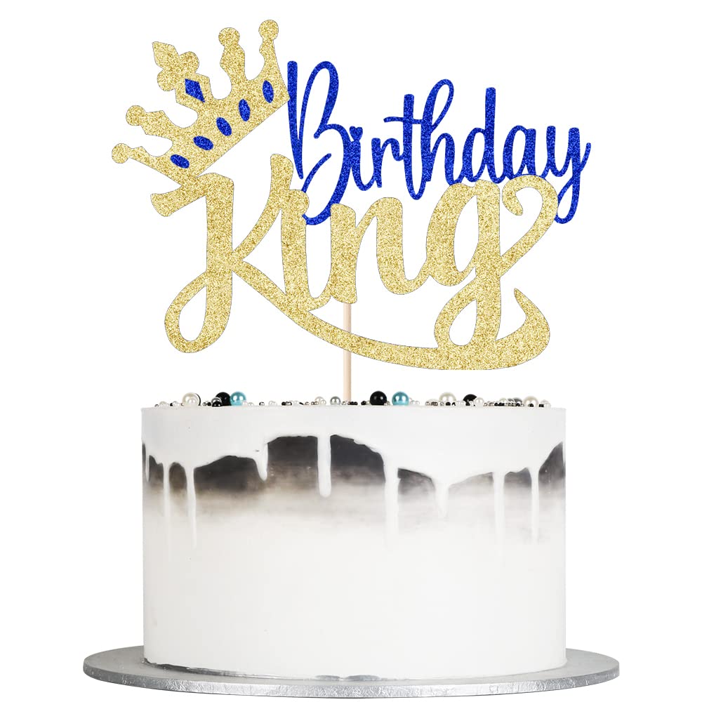 Auteby Glitter King Birthday Cake Topper,Boy Prince 1St 2Nd 3Rd 10Th 13Th 18Th 21St 30Th 40Th 50Th Birthday Cake Topper/Gender R