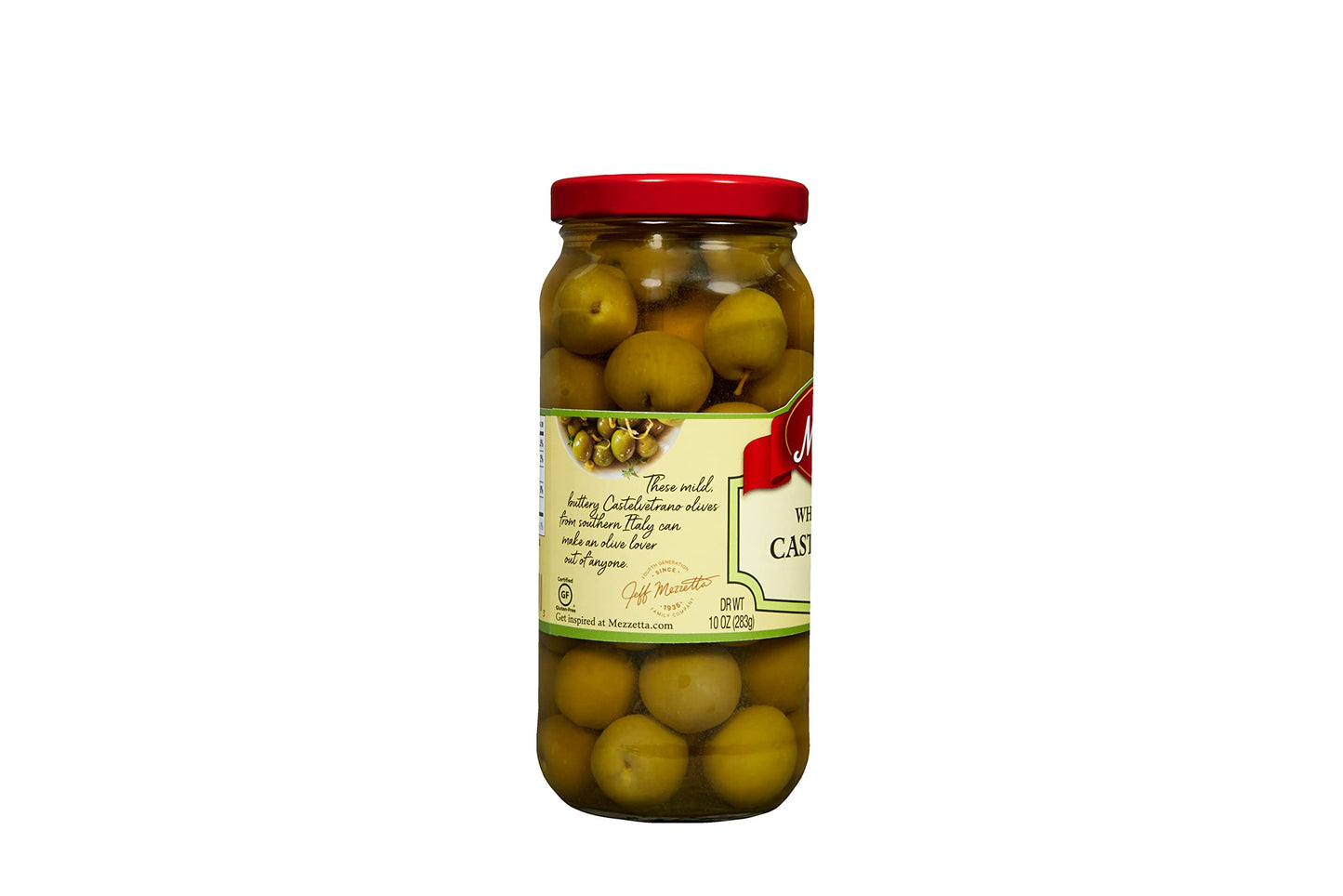 Mezzetta Whole Italian Castelvetrano Olives | Non-Gmo, Gluten Free, Keto| 10 Ounce Drained Weight Jar (Pack Of 2)