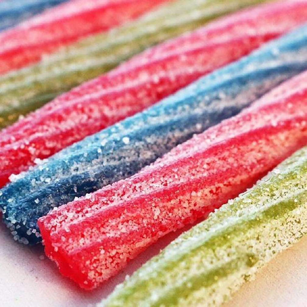 Sour Punch Twists, 3 Inch Individually Wrapped Candy, Bulk, (1 Lb.), Blue Raspberry, Cherry, Strawberry & Apple, Great for Easte