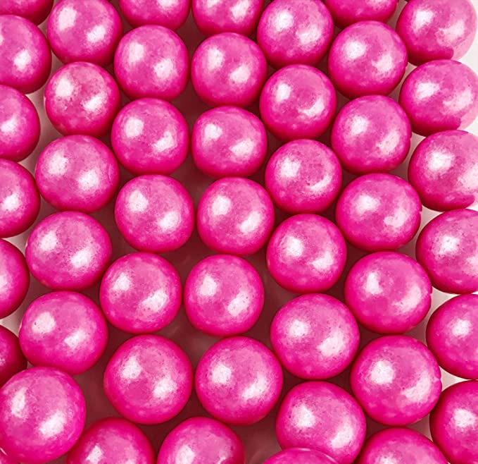 Large 1" Shimmer Pink Gumballs - 2 Pound Bag - Approximately 120 Gumballs Per Bag