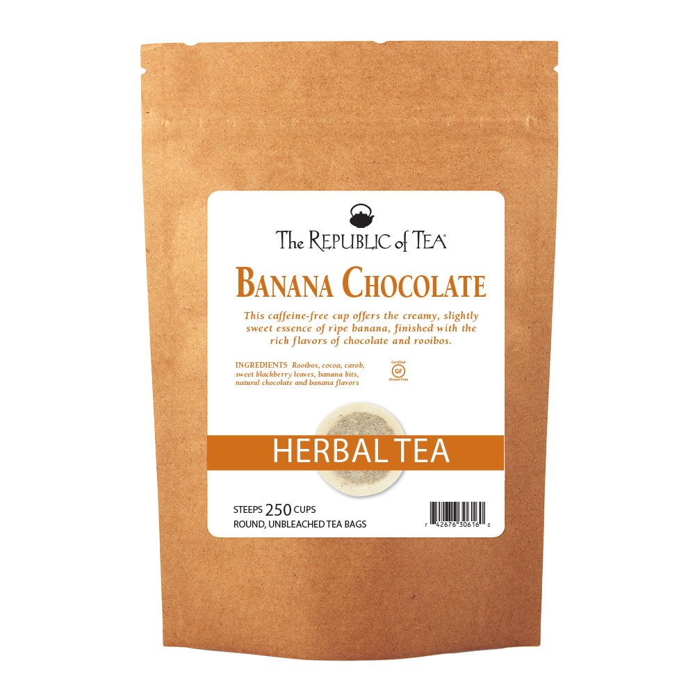 The Republic Of Tea - Banana Cuppa Chocolate Tea Bags  Low-Energy Blend  250 Servings