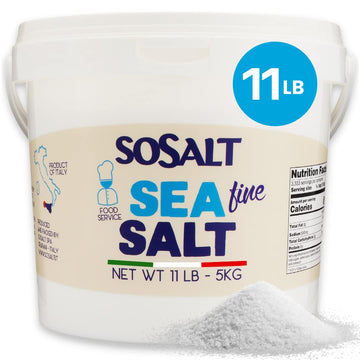 SOSALT DAL MARE DI TRAPANI Fine Sea Salt, All Natural, 5kg (11 lb) Bulk, Kosher, Mediterranean Sea Salt