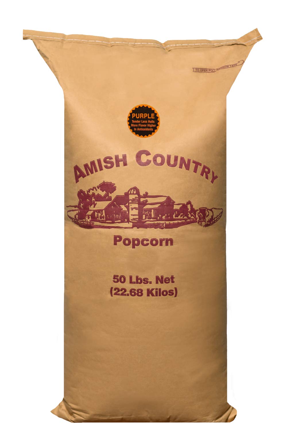 Amish Country Popcorn | 50 lbs Bag | Purple Popcorn Kernels | Old Fashioned, Non-GMO and Gluten Free (Purple - 50 lbs Bag)