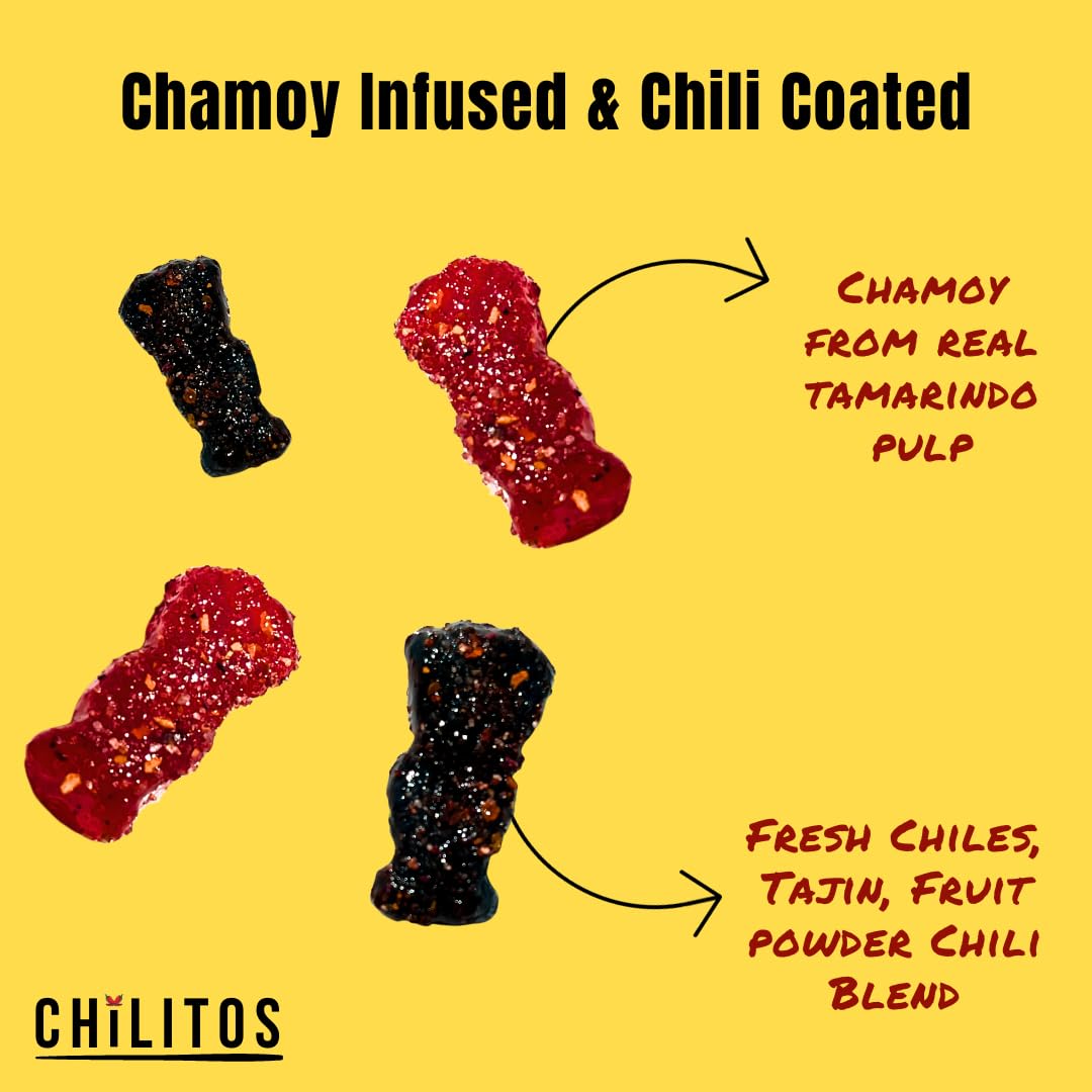 Chilitos Sweet, Sour & Spicy Chamoy Candy - Mexican Gummy Candy & Chamoy Gushers For All Ages, Authentic Dulces Mexicanos Enchilados As Seen On Tiktok! (6 Oz Bag, Sour Kiddos)