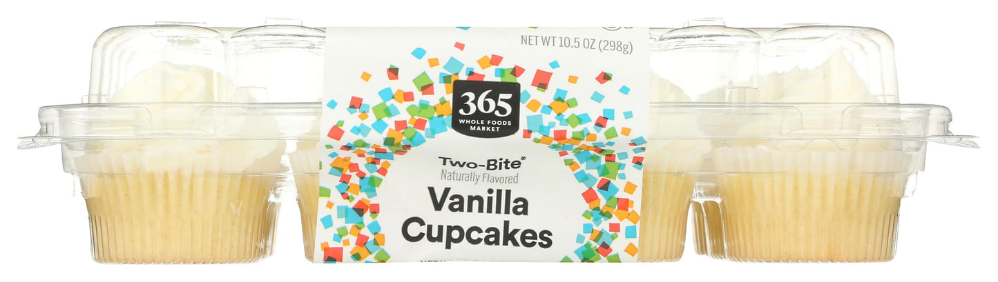 365 Everyday Value, Two-bite Vanilla Cupcakes, 10.5 OZ (Frozen)