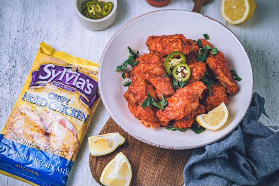 Sylvia's Crispy Fried Chicken Mix - 10 Ounce (Pack of 3) - Authentic Soul Food Seasoning for Delicious Fried Chicken