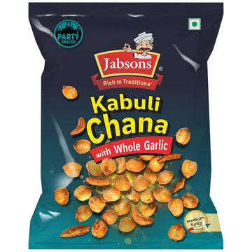 Jabsons Namkeen Kabuli Chana With Whole Garlic-150Gm, Crunchy, Lightly Spicy Snacks, Anytime Party Snack