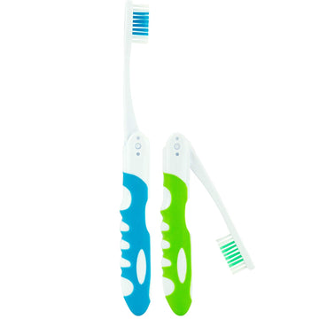 Travel Toothbrush, Portable Toothbrush Built In Cover, Travel Size Toothbrush For Hiking, Camping, And Traveling, Folding Toothb