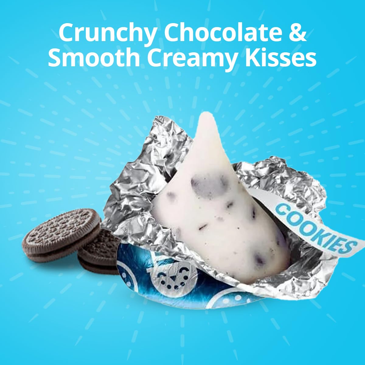 Hershey Cookies & Cream Kisses Bulk Pack 4 Pound (Approx 400 Pieces) Individually Wrapped White Chocolate Cookies N Cream Candie