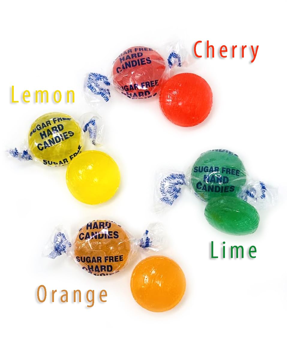 Sweetgourmet Sugar-Free Assorted Fruits Hard Candy | 4 Flavors | 2 Pounds