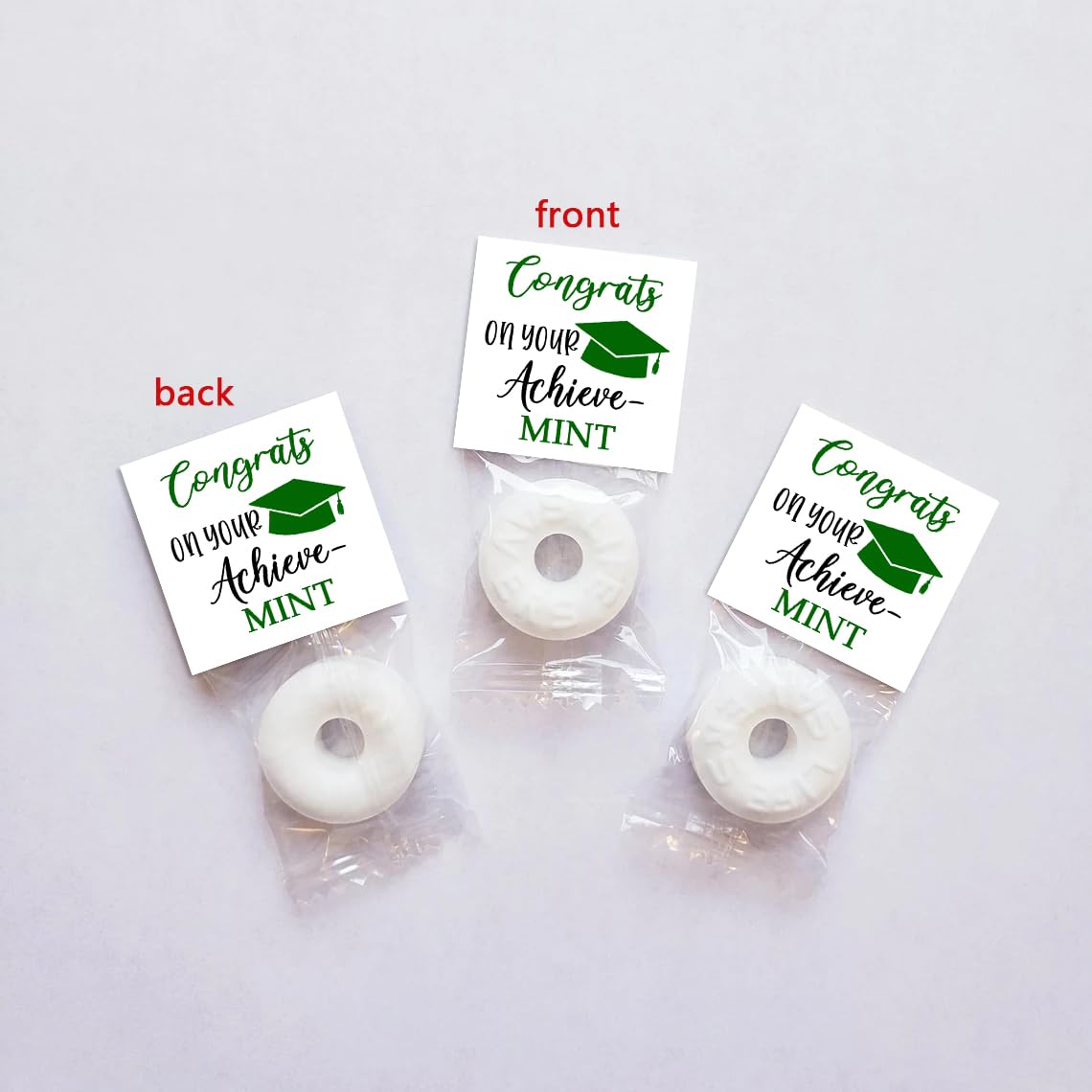 Graduation Mint Favors, Graduation Mint Party Decorations, Black Green Gifts Decor For Woman, Mint Toppers In Bulk For Graduatio
