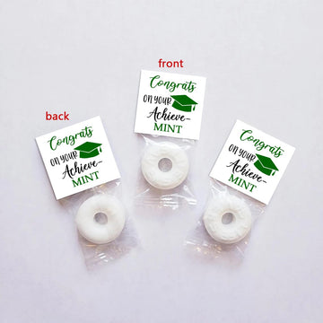 Graduation Mint Favors, Graduation Mint Party Decorations, Black Green Gifts Decor For Woman, Mint Toppers In Bulk For Graduatio
