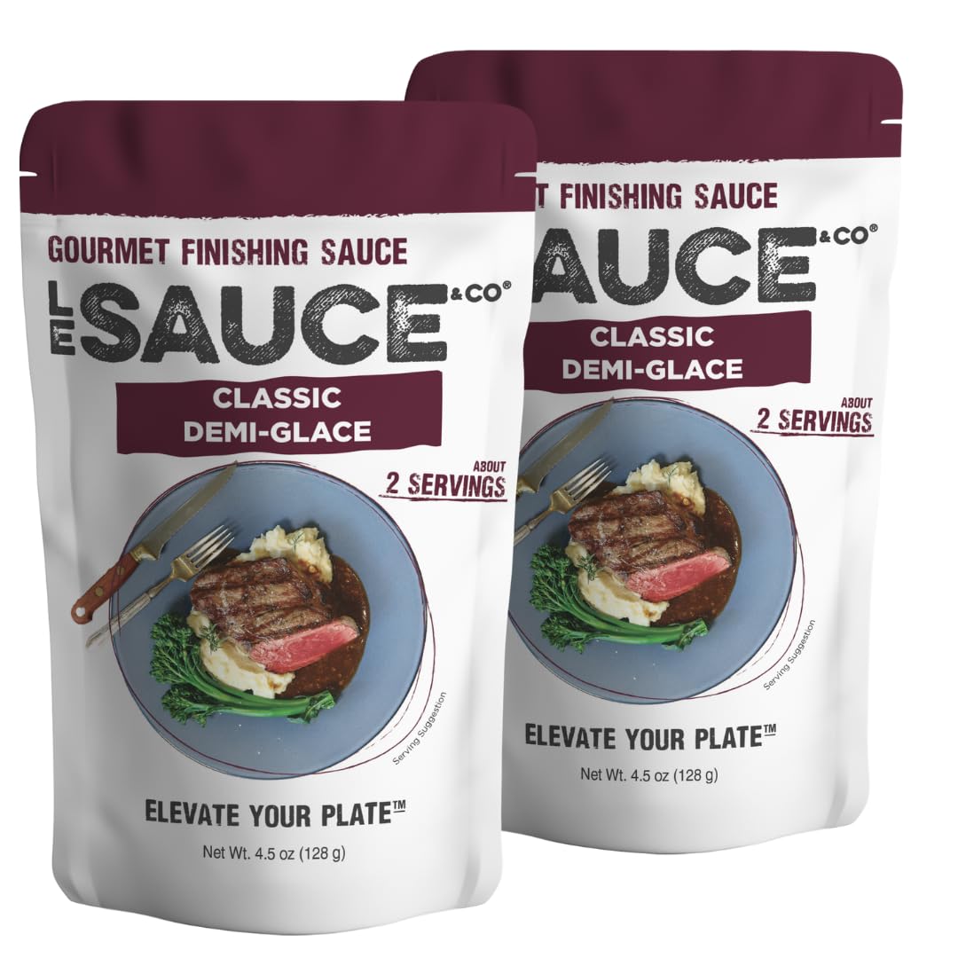 Le Sauce & Co. Gourmet Demi-Glace Sauce 2-Pack, Gluten Free, Steakhouse Quality, 1 Count (Pack of 2), Demi Glace Steak Sauce