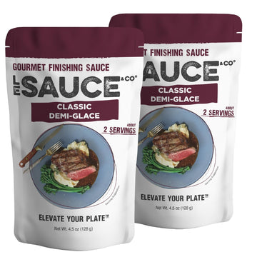 Le Sauce & Co. Gourmet Demi-Glace Sauce 2-Pack, Gluten Free, Steakhouse Quality, 1 Count (Pack of 2), Demi Glace Steak Sauce