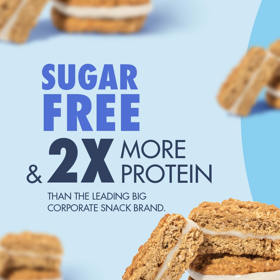 Sinless Oatmeal Cream Pie - Keto Vanilla Cream Sandwich Cookies - Gluten Free Sugar Free - Healthy Low Carb Snacks for Diabetic