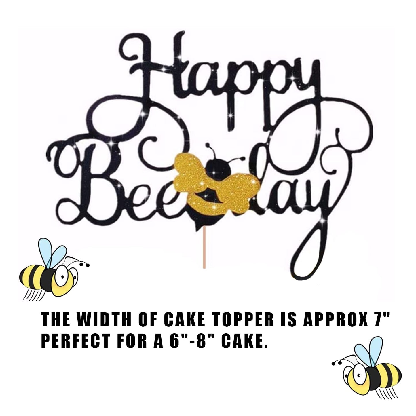 Laventy Happy Bee Day Cake Topper Bumble Bee Cake Topper Bumble Bee Themed Party Happy Supplies Bumble Bee Decoration