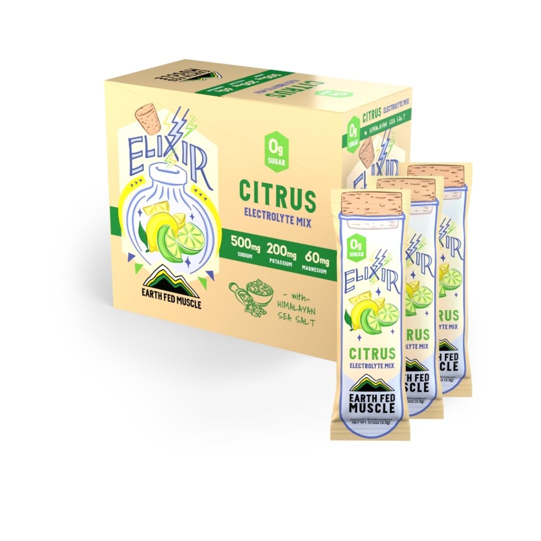 Elixir Citrus Electrolyte Packets - Zero Calorie, Sugar-Free, 30 Sticks