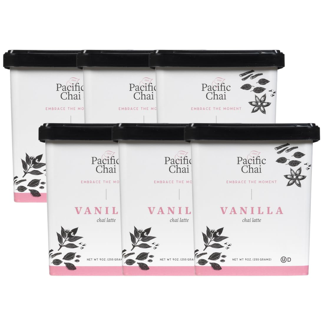 Pacific Chai Vanilla Chai Latte, Instant Powered Dry Chai Tea Latte Beverage Mix, Gluten Free, Kosher, 9 Ounce (Pack Of 6)