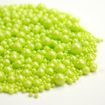 Dazzjoy Edible Green Pearl Sprinkles, Mix Size, 130G/4.58Oz, Cupcake Toppers, Cake Decorations, Ice Cream, Easter, Wedding Party