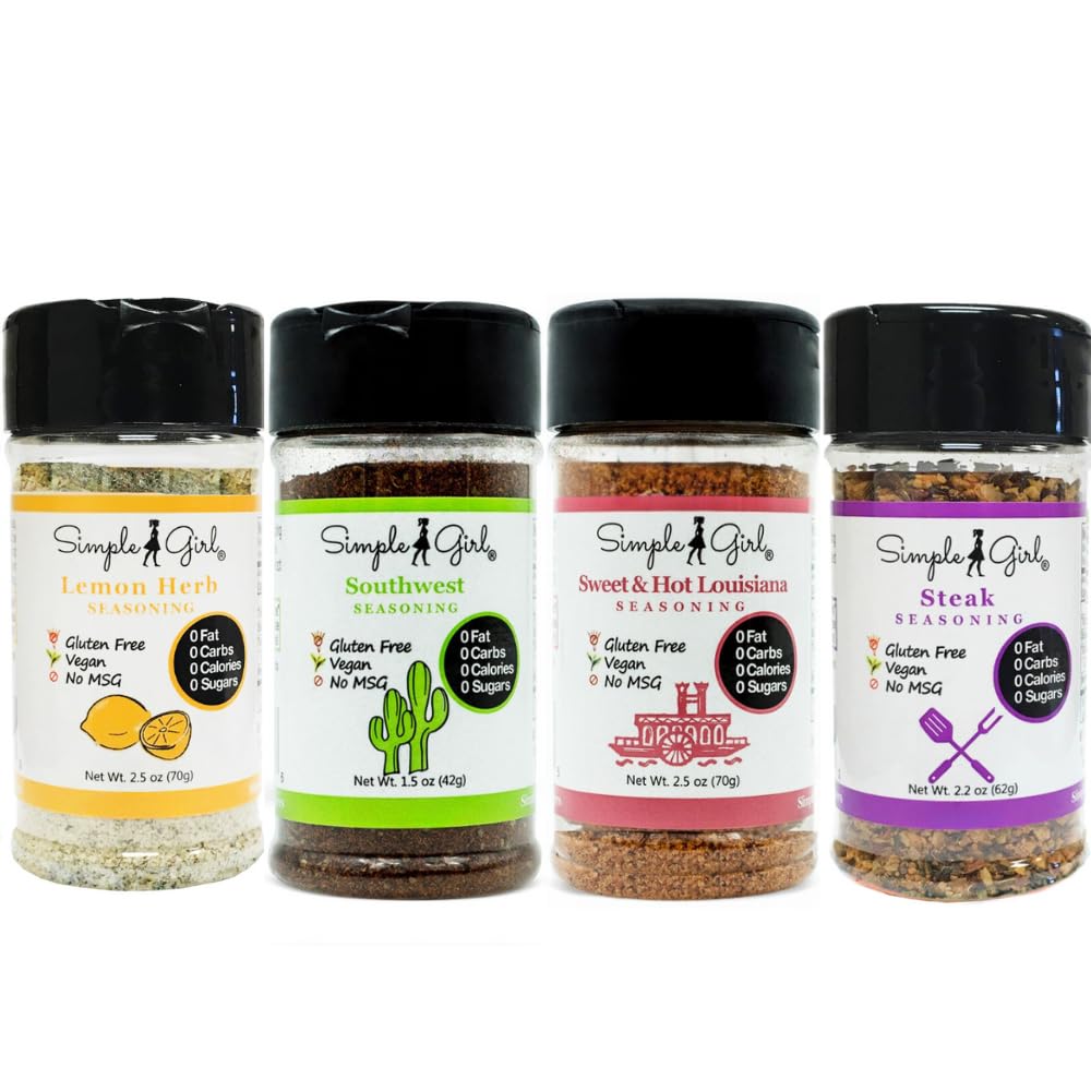 Simple Girl Gourmet Spice Set With Southwest Seasoning - Sugar Free - Vegan and Diabetic Friendly - Carb Free - Gluten Free - MS