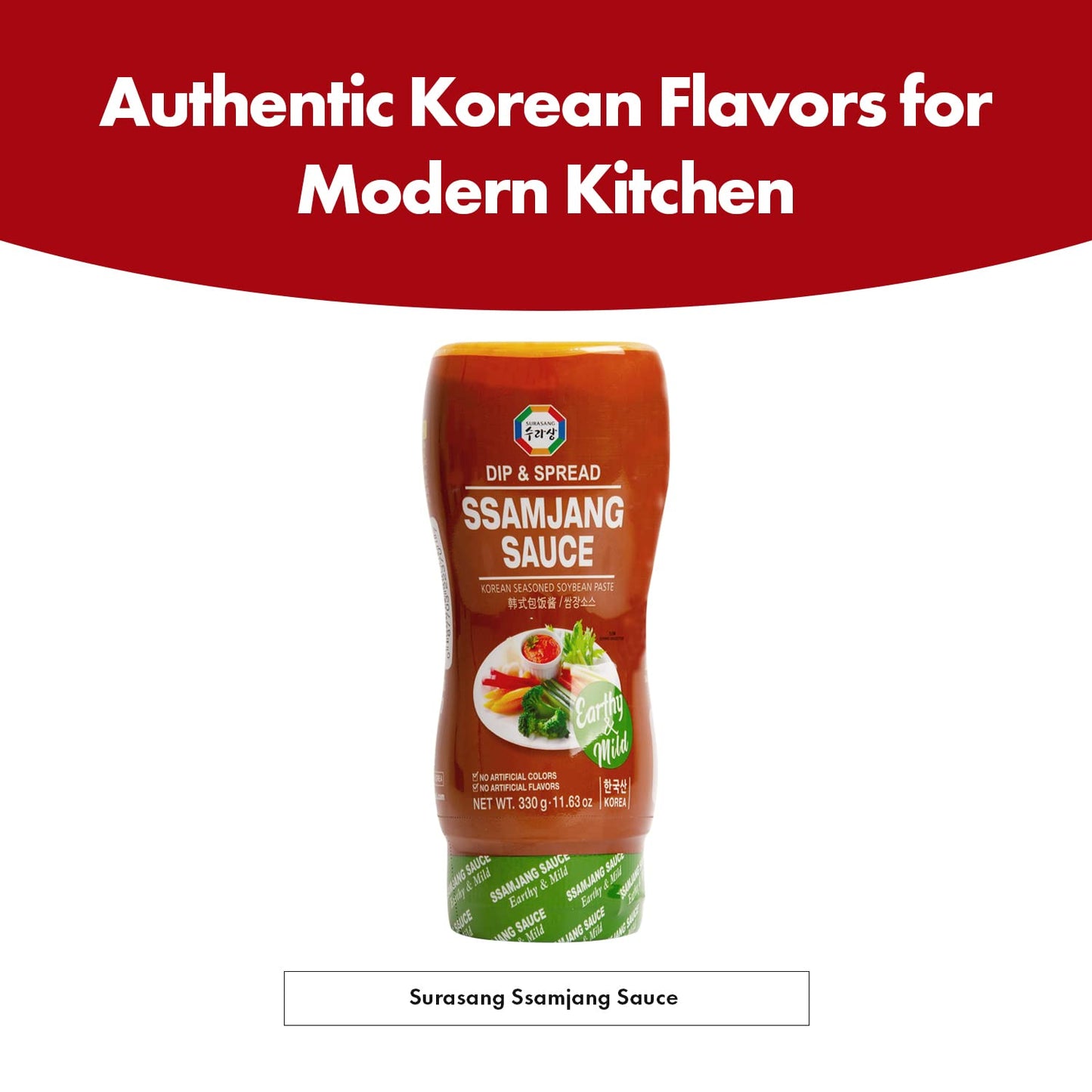 Surasang Ssamjang Sauce, Earthy and Mild Flavor, 11.63 Oz