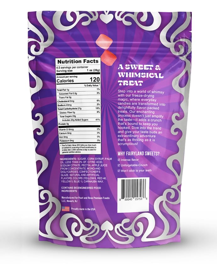 Fairyland Sweets Freeze Dried Candy Mini Bursts Rainbow - Fun, Crunchy Flavored Mini Bursts Skittles - Freeze Dried Candy - 4.5