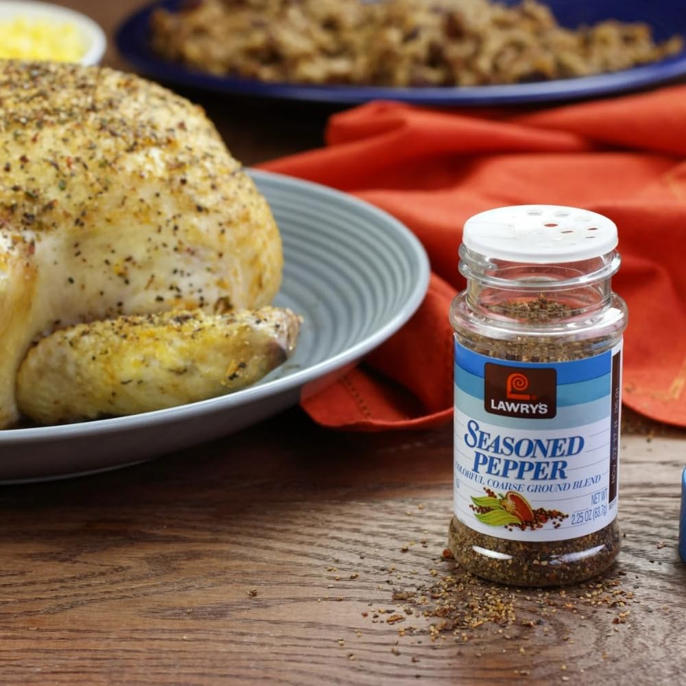 Lawry Seasoned Pepper Colorful Coarse Ground Blend, 2.25Oz Bottle, Great On Beef, Fish Or Chicken.