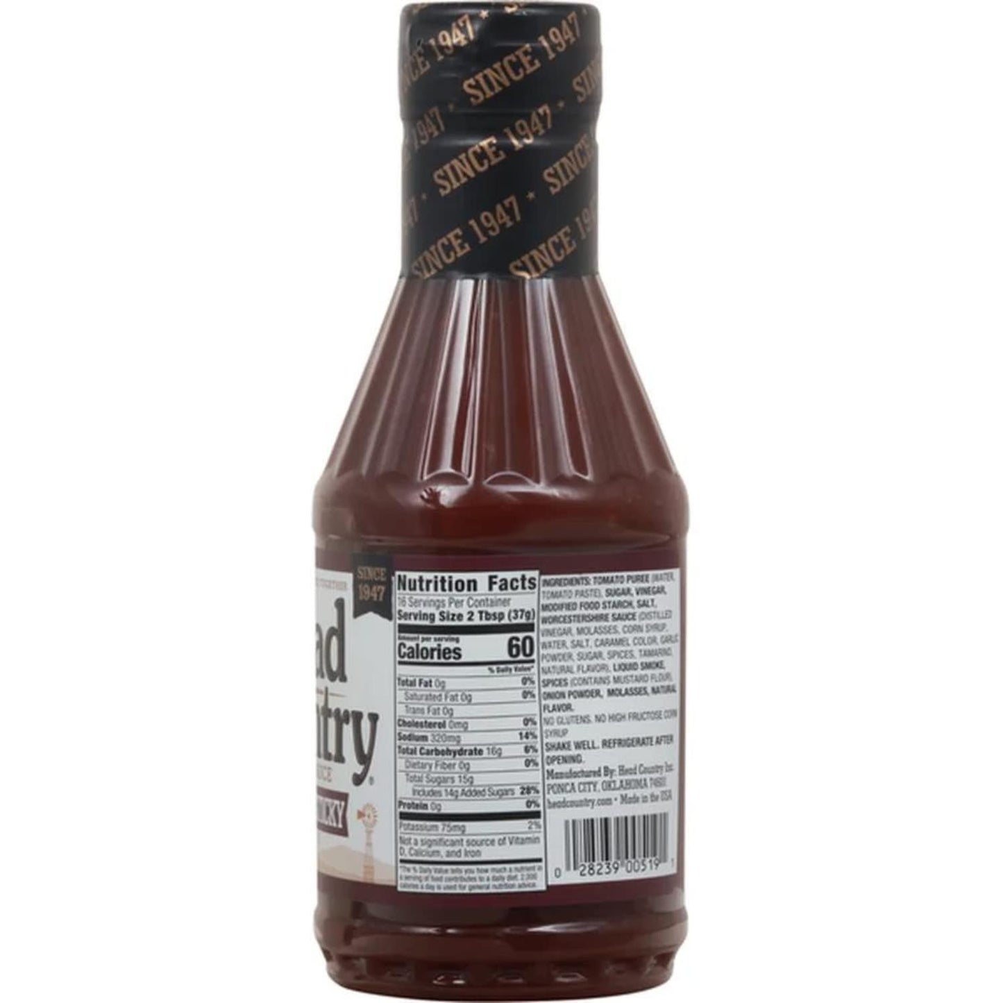 Head Country Bar-B-Q Sauce  Sweet & Sticky | Gluten Free BBQ Sauce With No Allergens Or Preservatives | Sweet & Robust Championship Barbecue Sauce Great on Beef  Pork & Chicken | 20 Ounce  Pack of 1