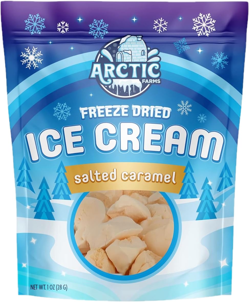 Arctic Farms Freeze Dried Ice Cream - Salted Caramel Flavor - 1 Ounce