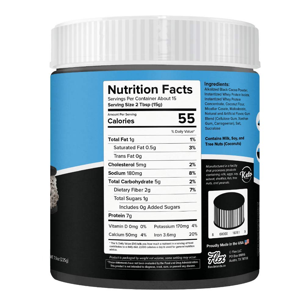 Flexible Dieting Lifestyle Whey Protein Cookie Butter Powder - Cookies & Cream | Keto-Friendly, Low Carb, No Added Sugars, Glute