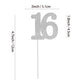 Sumerk 24Pcs Number 16 Cupcake Toppers Silver Glitter 16Th Birthday Cupcake Picks Anniversary Party Decorations