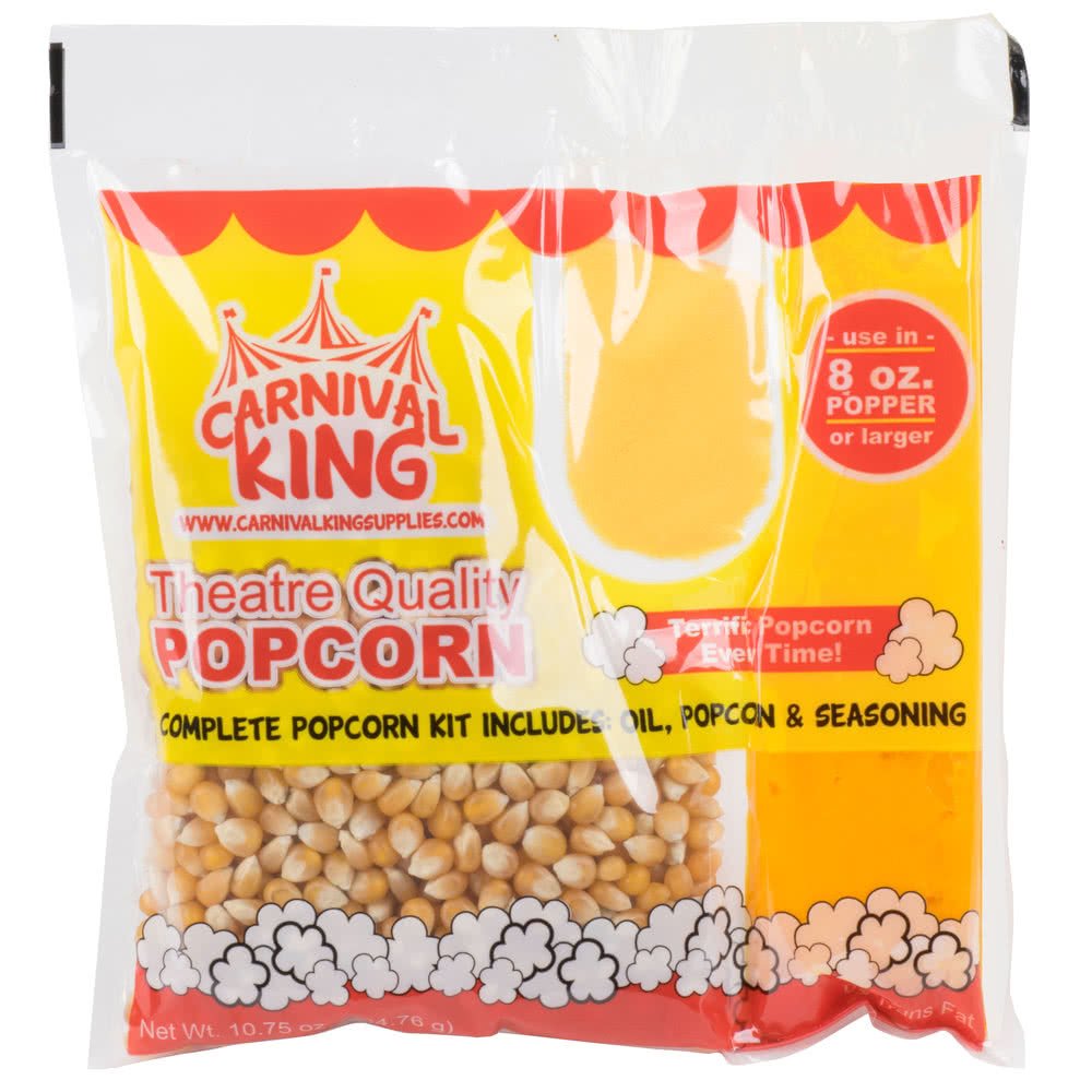 Carnival King Popcorn Kit for 8-10 Ounce Poppers - 10 Ounce Pack - 24/Case