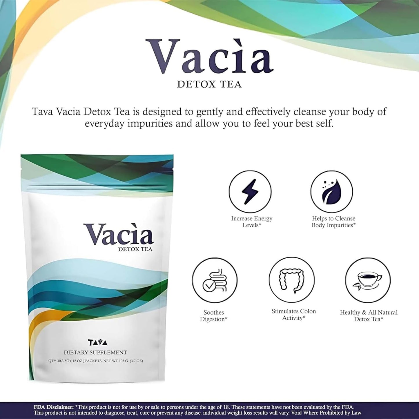 Tava Vacia - Cleansing Tea With Cassia Angustifolia, Carica Papaya, Matricaria Chamomilla, And Fiber Dextrin, Supports Wellness,