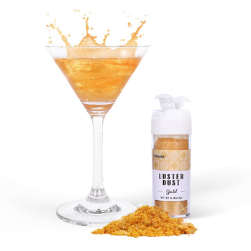 Gold Edible Glitter for Drinks, 5g Gold Luster Dust Edible for Food, Perfect for Cake Decorating, Cocktails, Cupcakes, Drinks, C