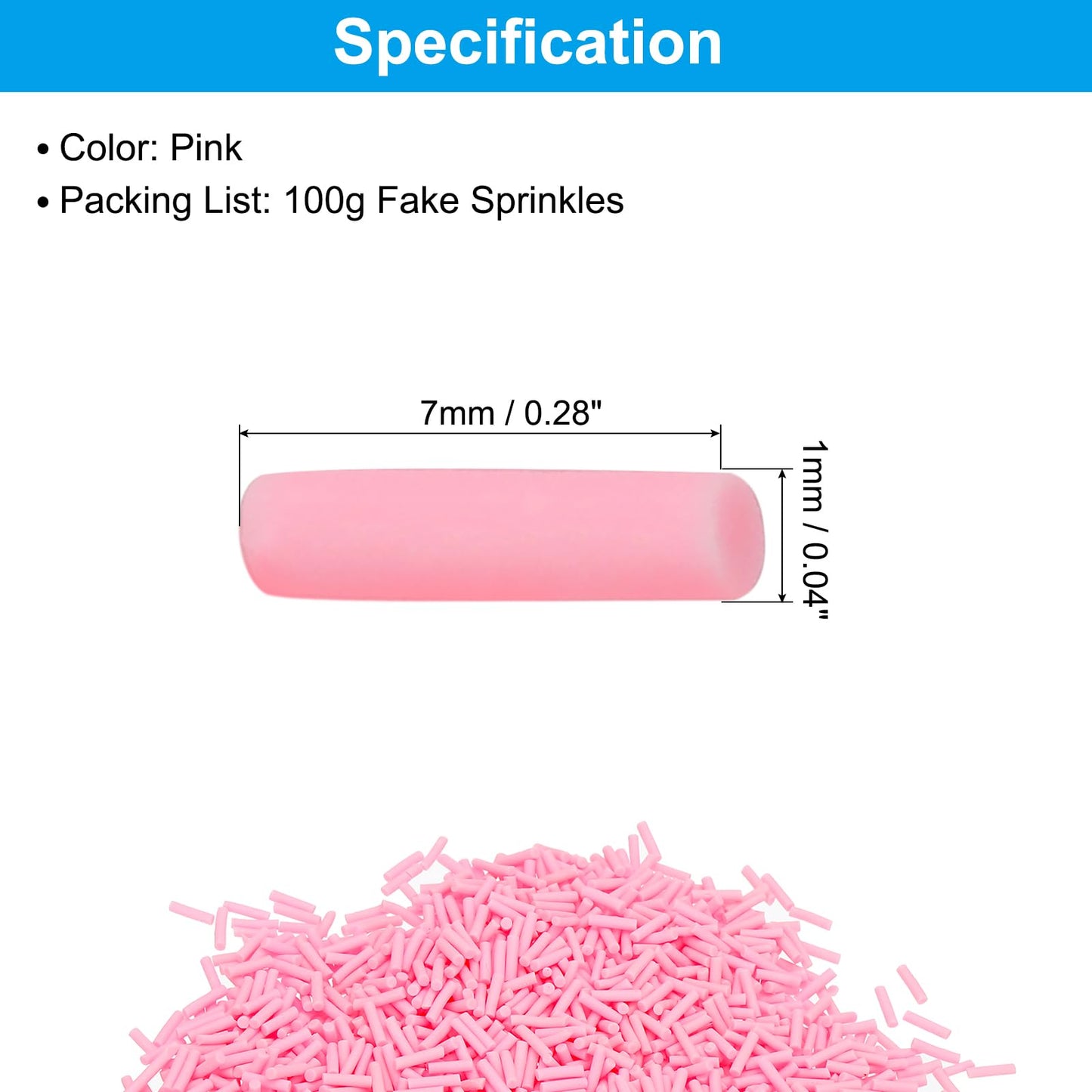 PATIKIL compatible with Sprinkles Polymer Clay for Nail Art & Crafts, Small, Pink, 100g